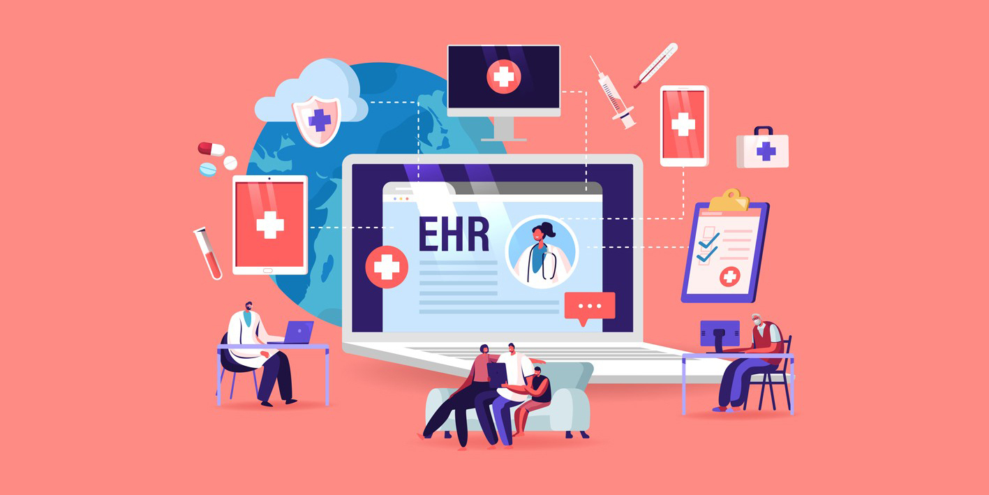 FHIR structured data flowing between a hospital record system and a registry