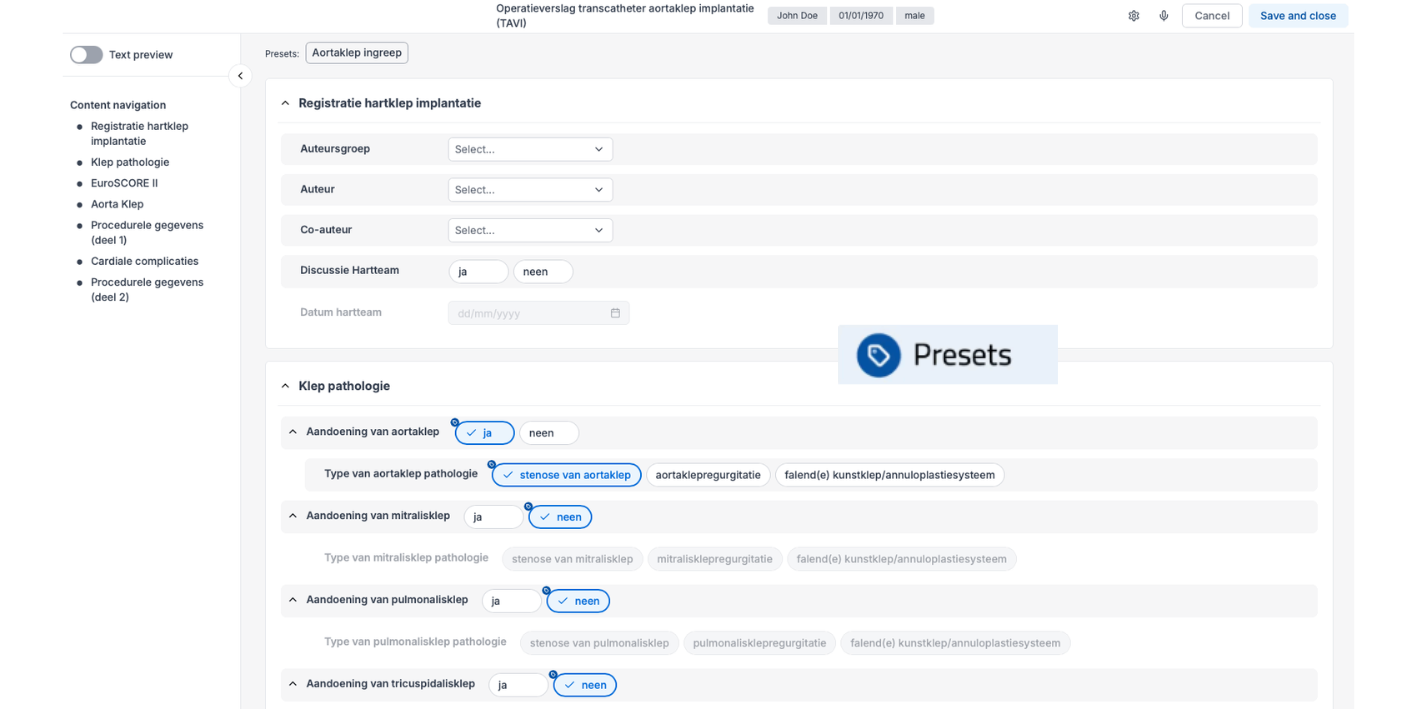 Tavi presets